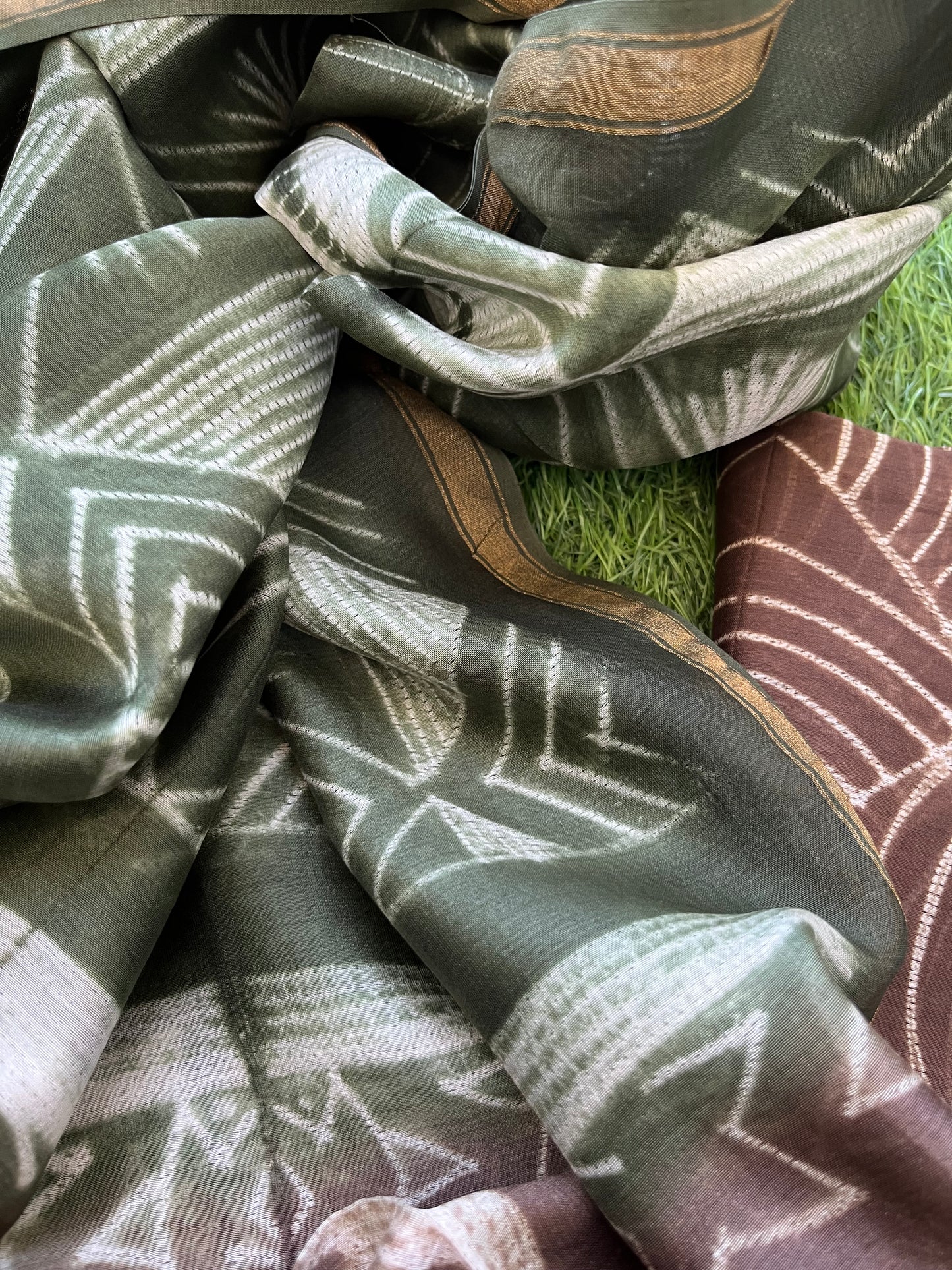 Shibori chanderi kurta dupatta