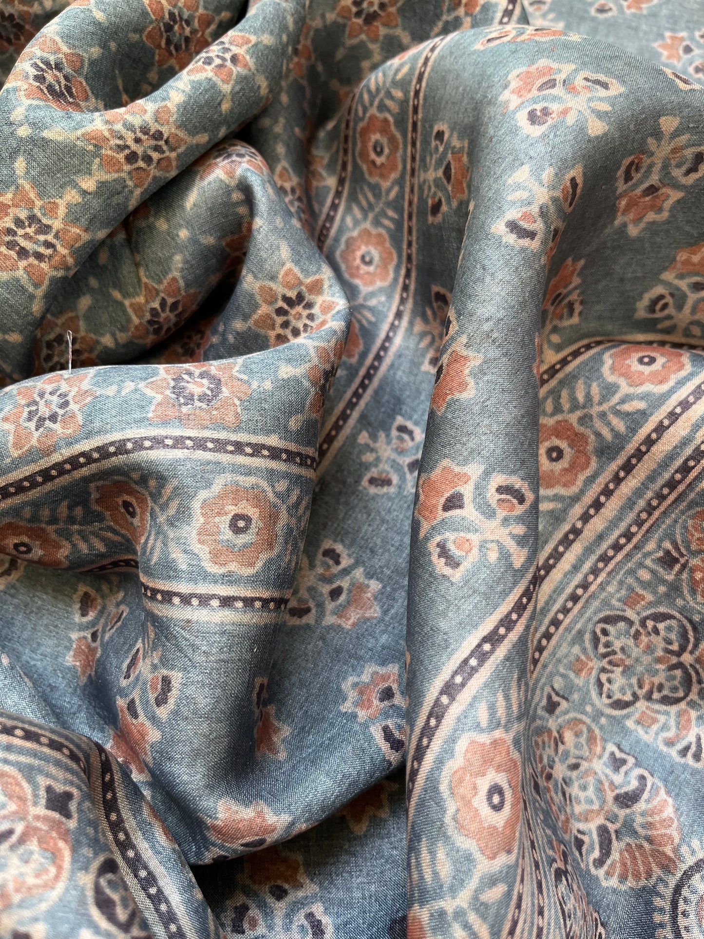 Tussar silk Ajrakh Kurta and dupatta