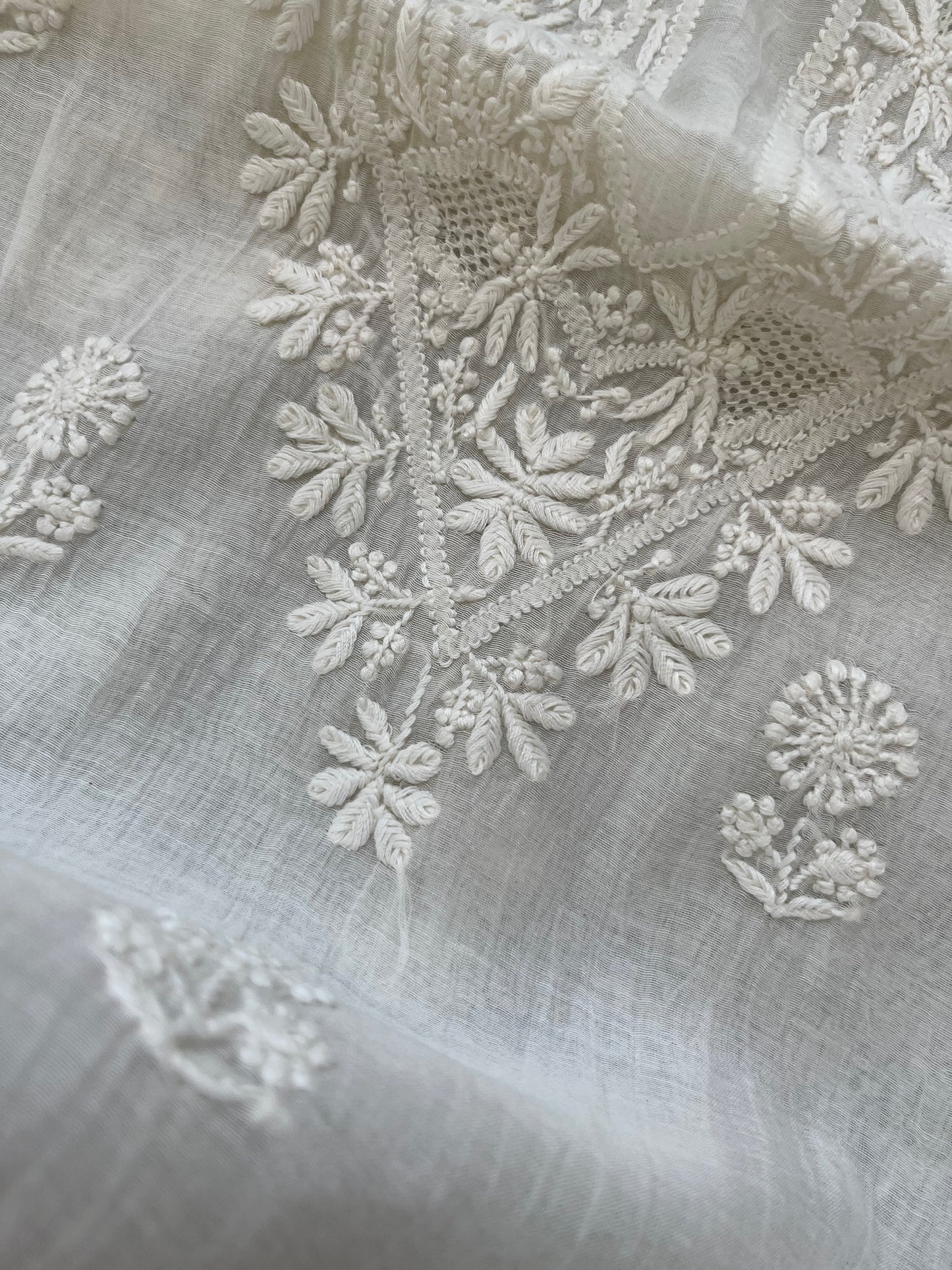 Chanderi chikankari kurta