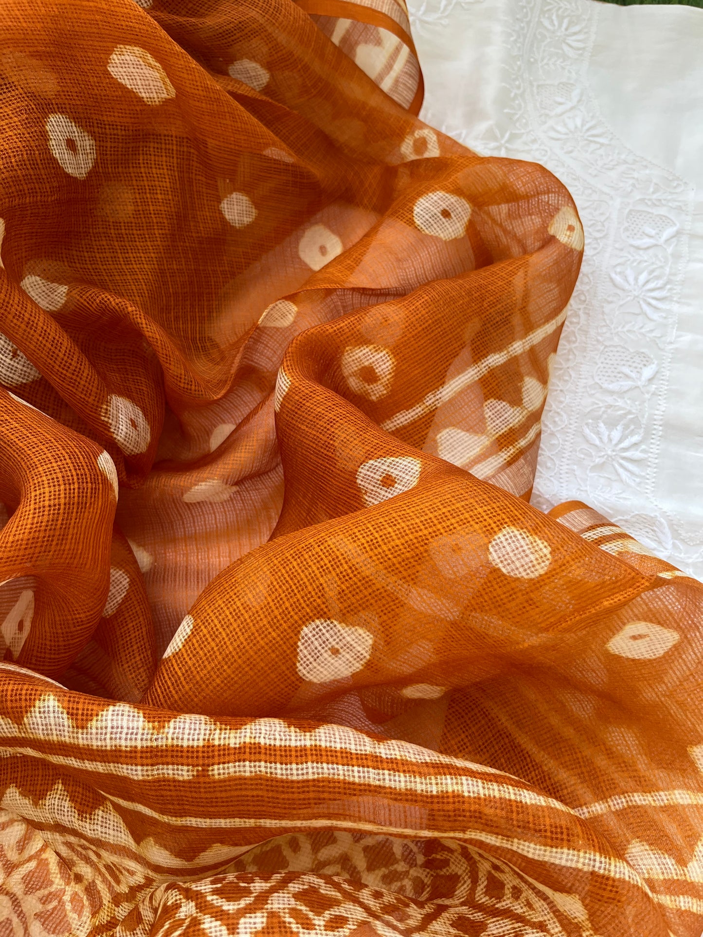 Kota Silk block print dupatta with chanderi Kurta