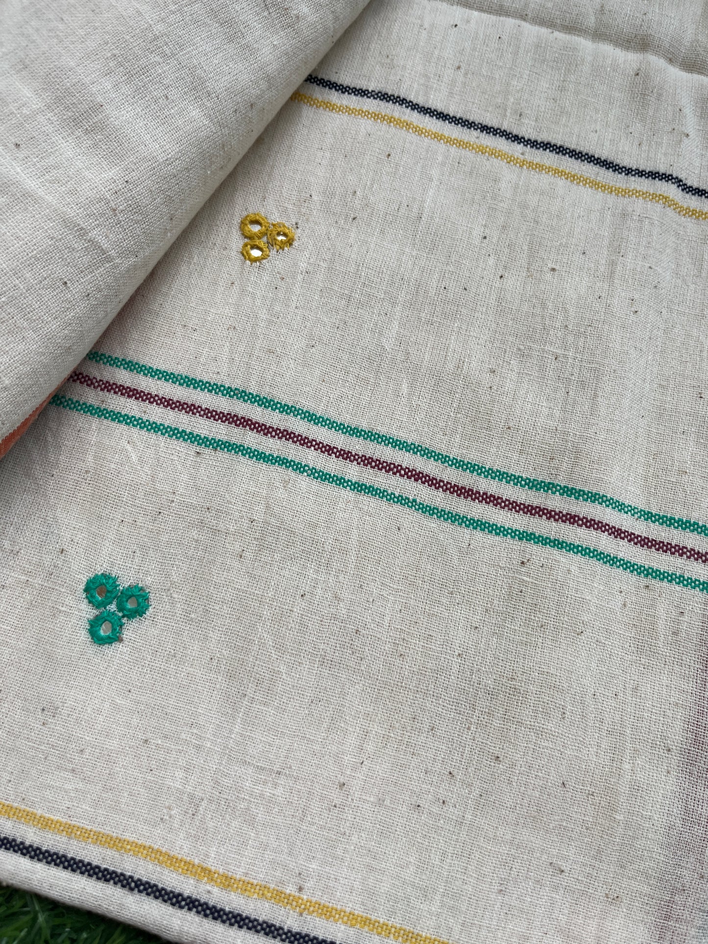 Handwoven organic kala Cotton kurta bottom dupatta