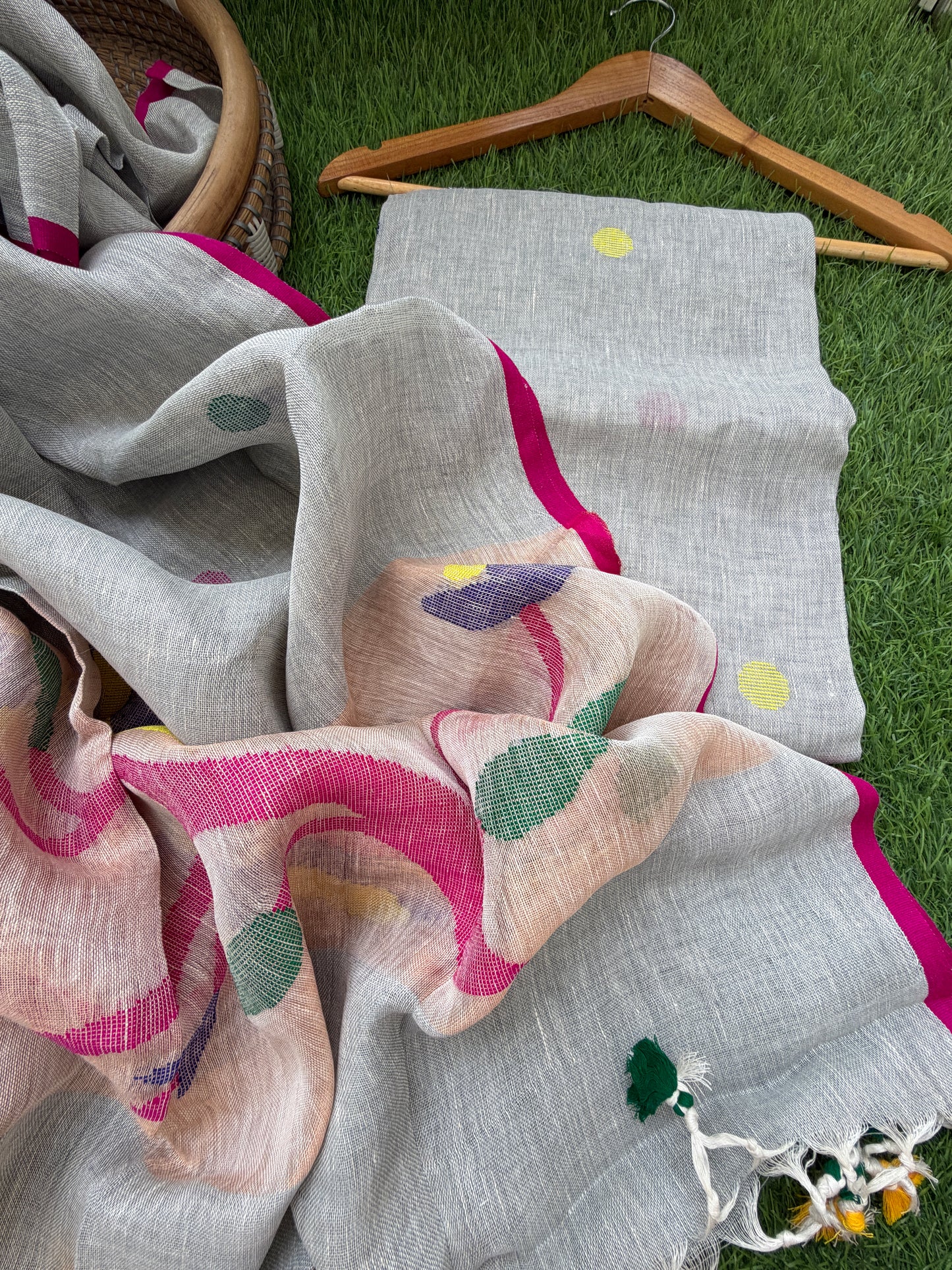 Linen Jaamdani kurta dupatta