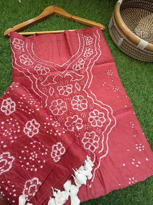 Chanderi Bandhani kurta dupatta