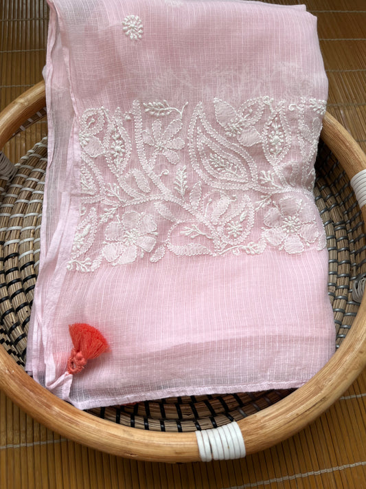 Kota doria chikankari Dupatta