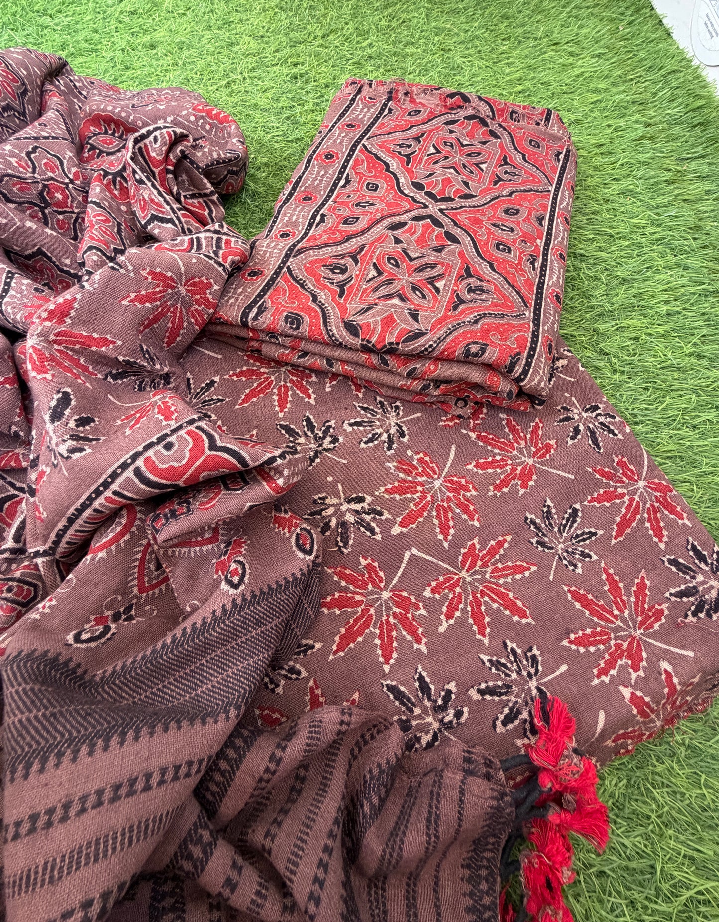 Kala Cotton Ajrakh Kurta bottom and dupatta
