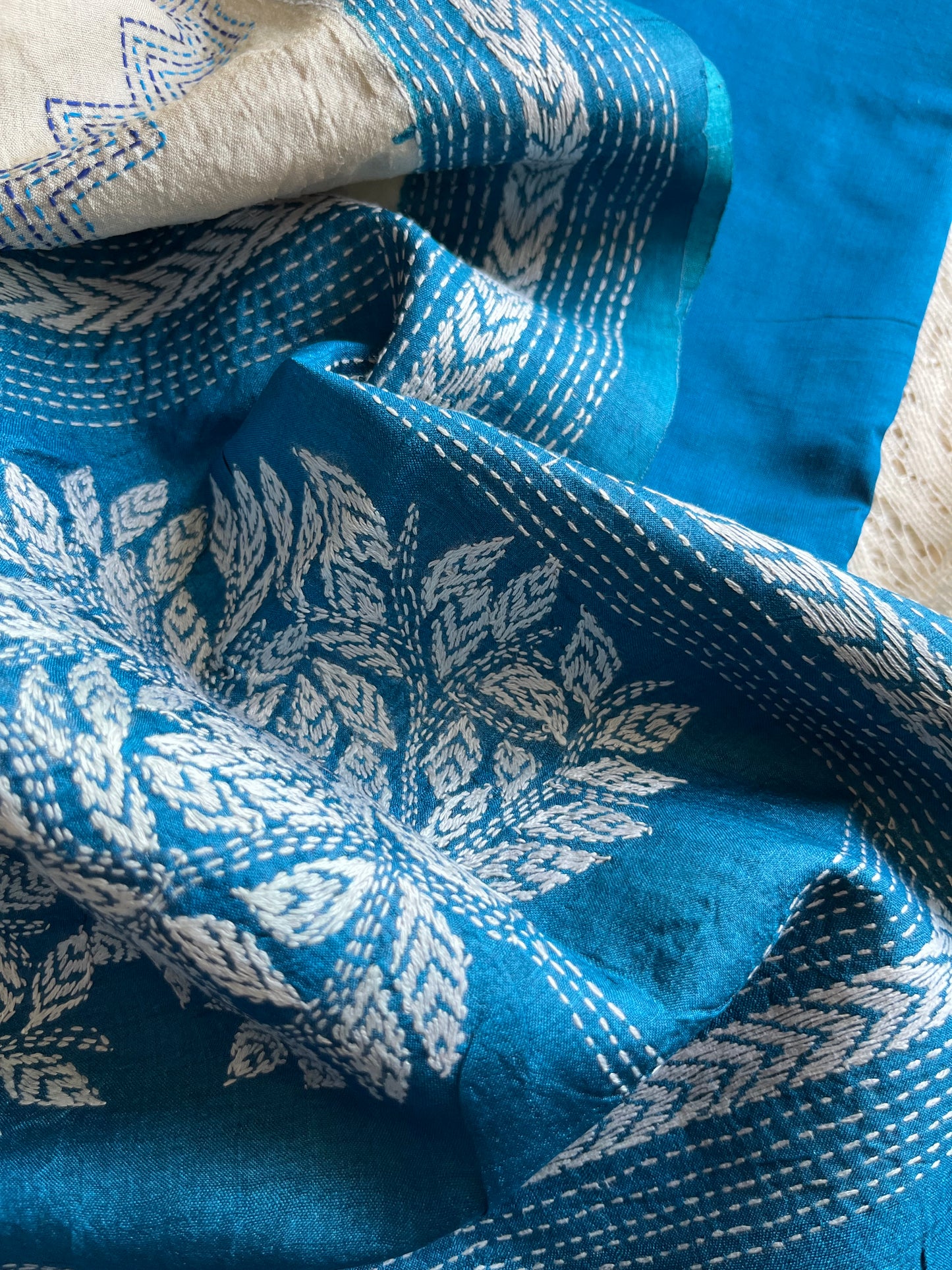 Silk Kantha Dupatta kurta Bottom fabric