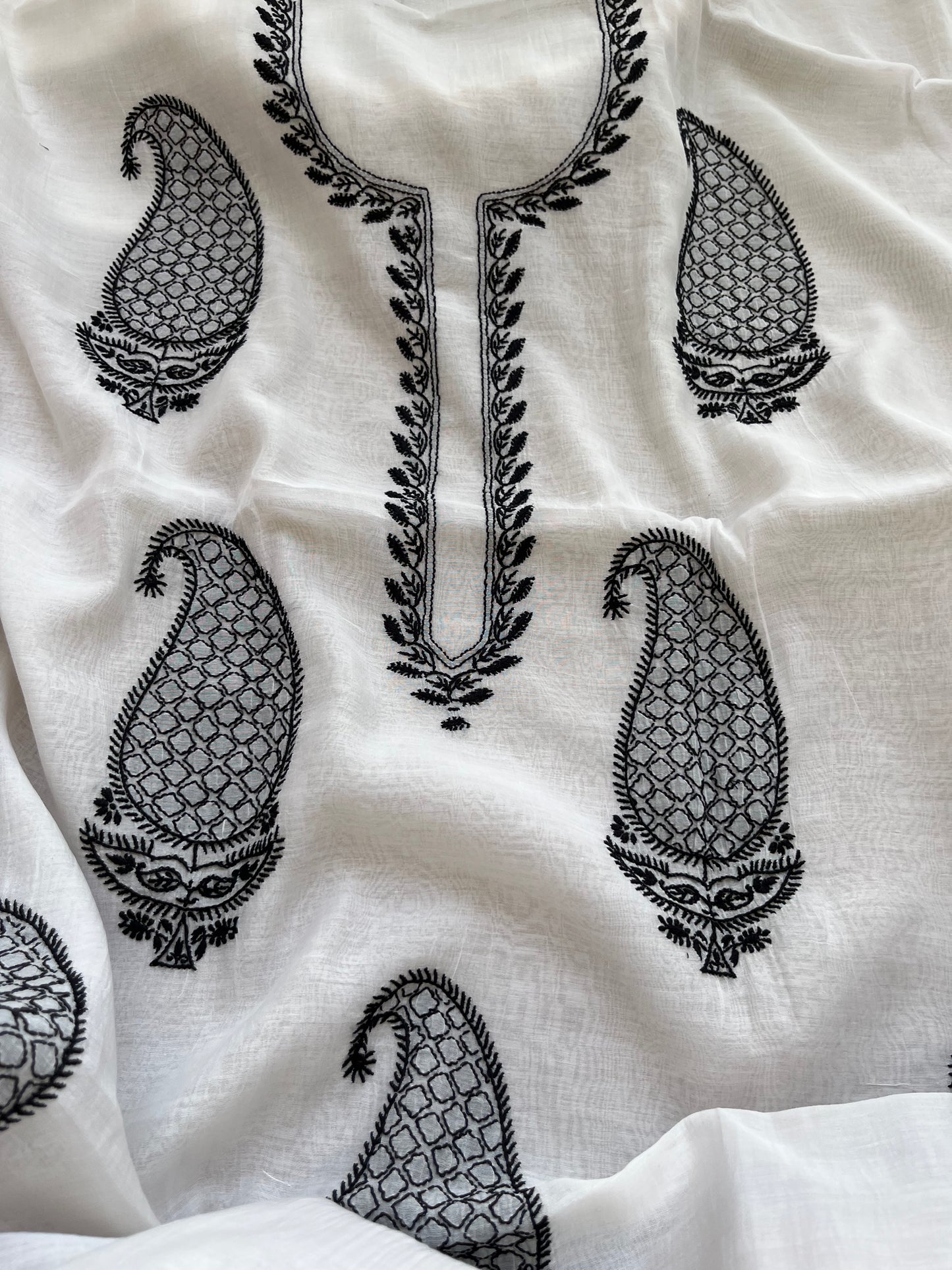Chanderi chikan kurta dupatta