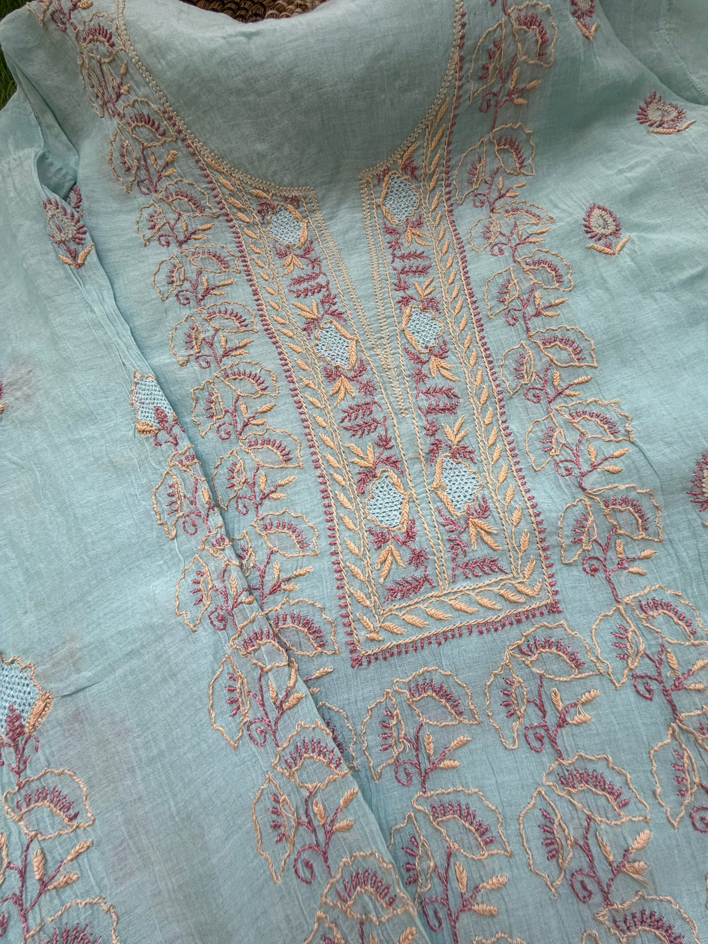 Chikankari chanderi Kurta