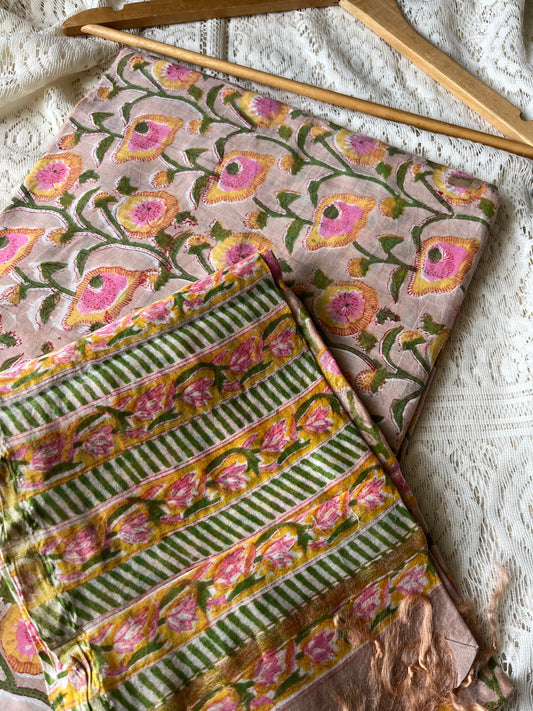 Cotton kurta chanderi dupatta