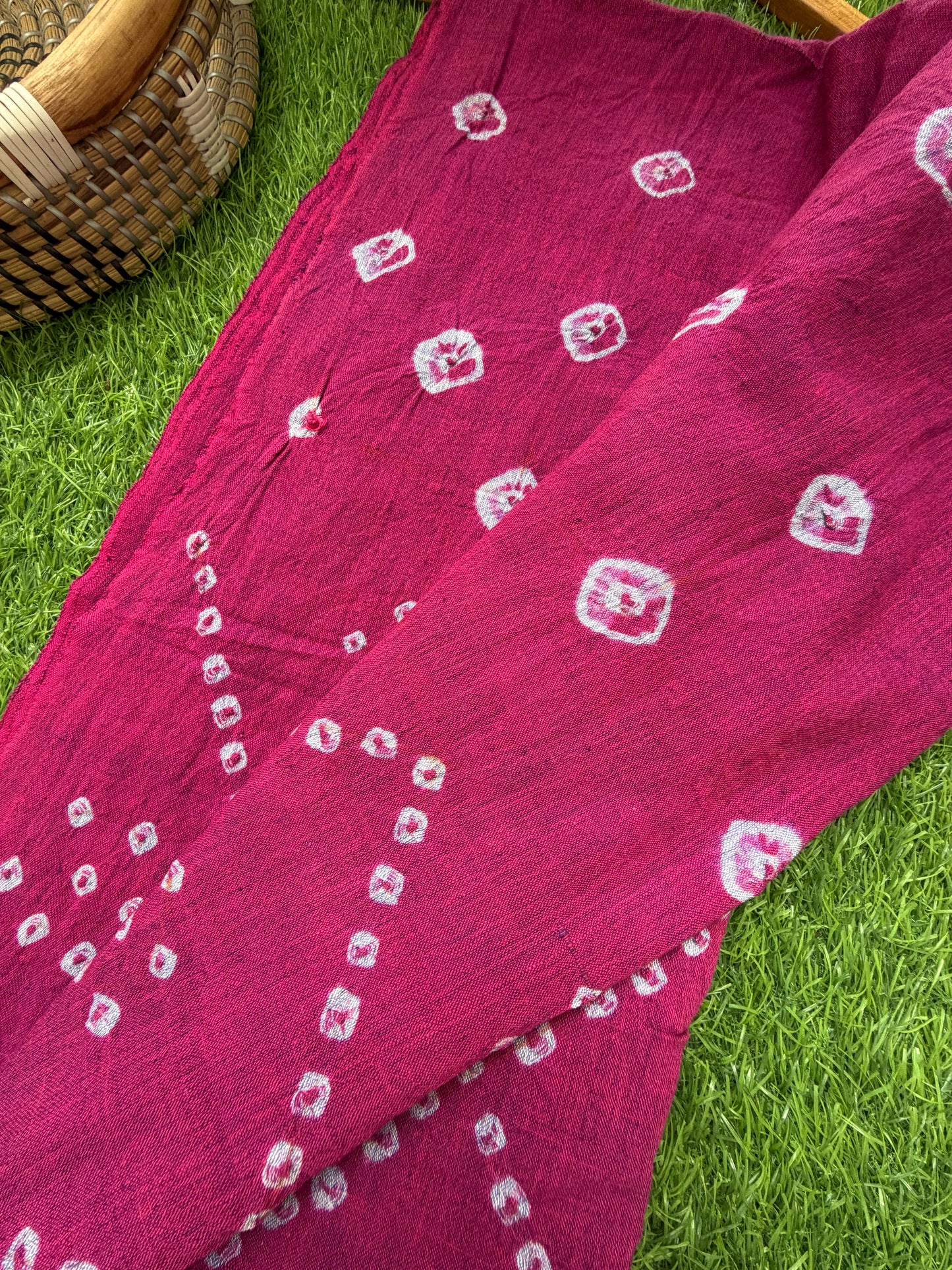 Handwoven organic kala Cotton bandhani fabric (Copy)