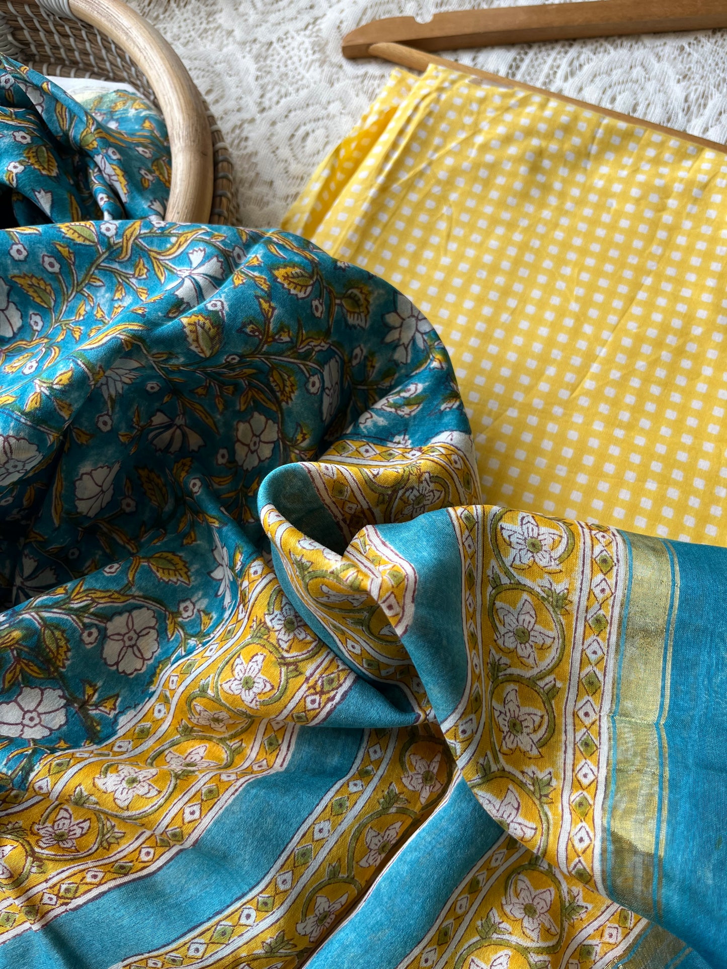 Cotton kurta bottom chanderi dupatta