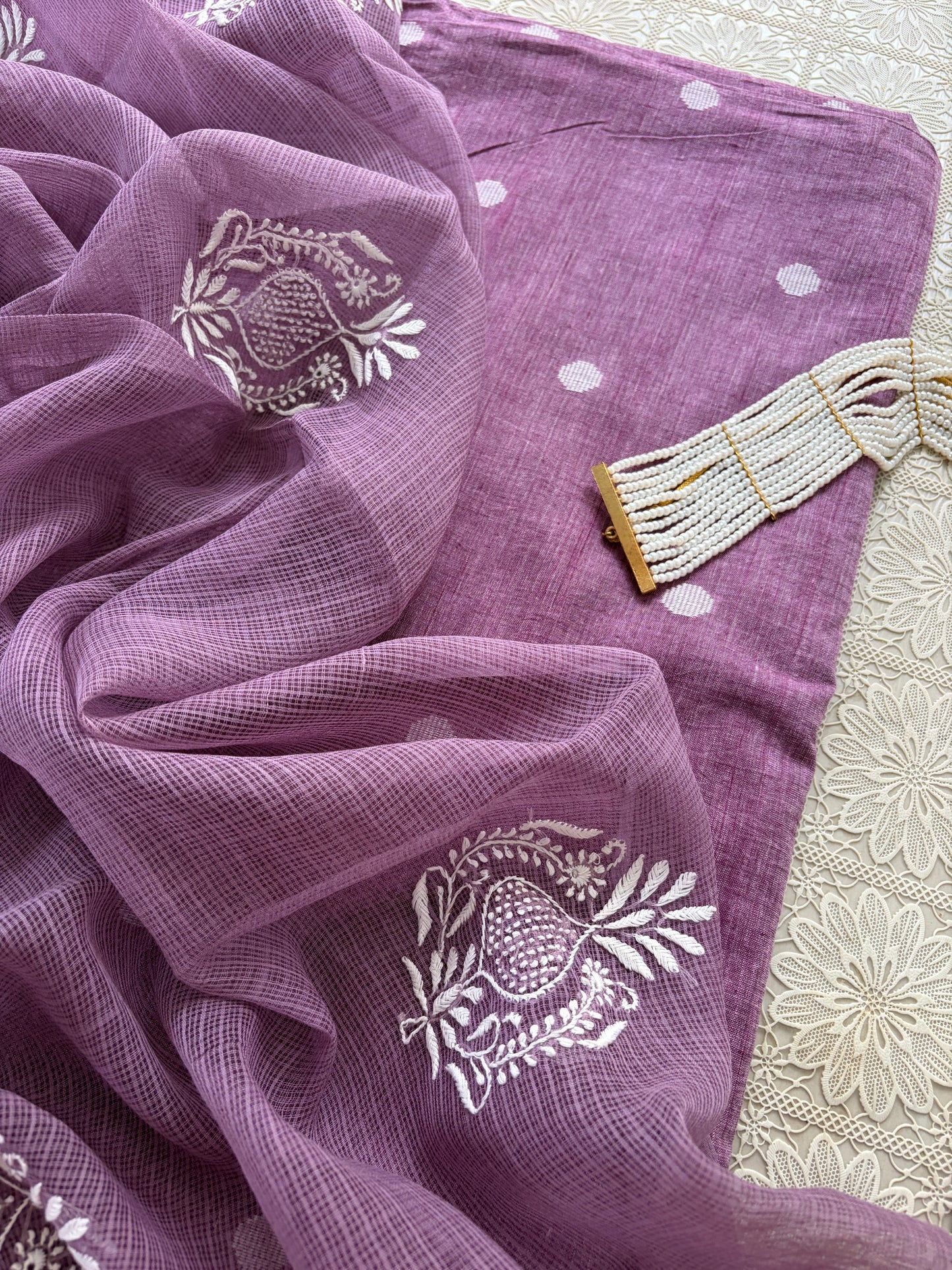 Mangalgiri kurta Kota Doria chikankari dupatta