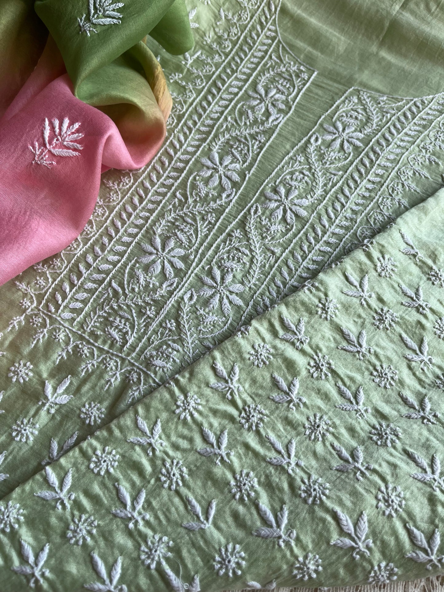 Chanderi Chikankari Kurta Dupatta