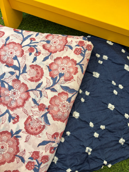 Cotton bandhani and print set