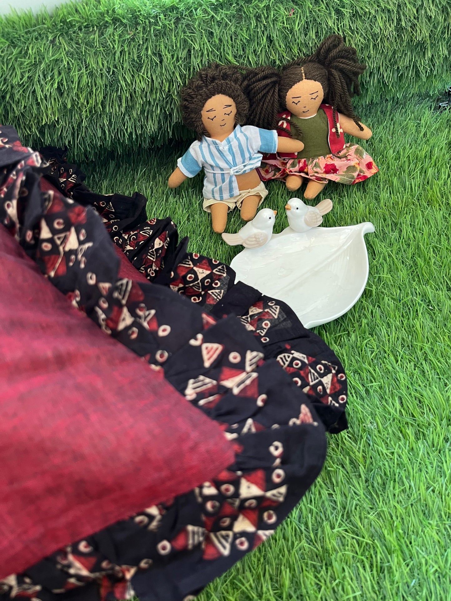 Cotton block print cushion cover set