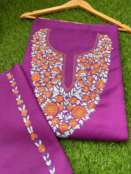 Woollen hand embroidered suit