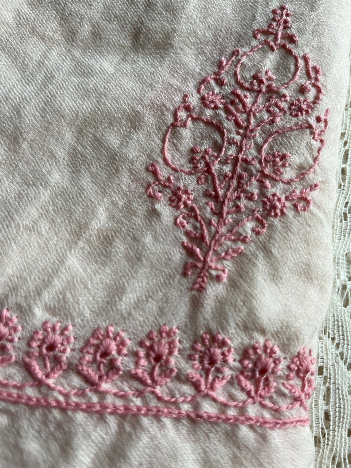 Pure wool chikankari shawl
