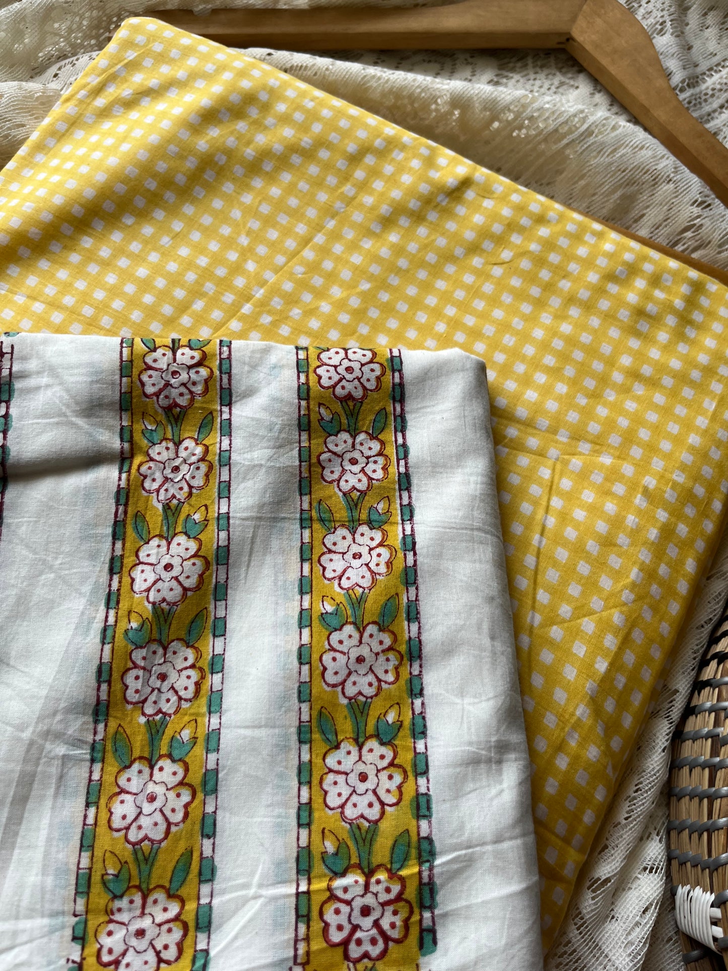 Check Cotton kurta Bottom