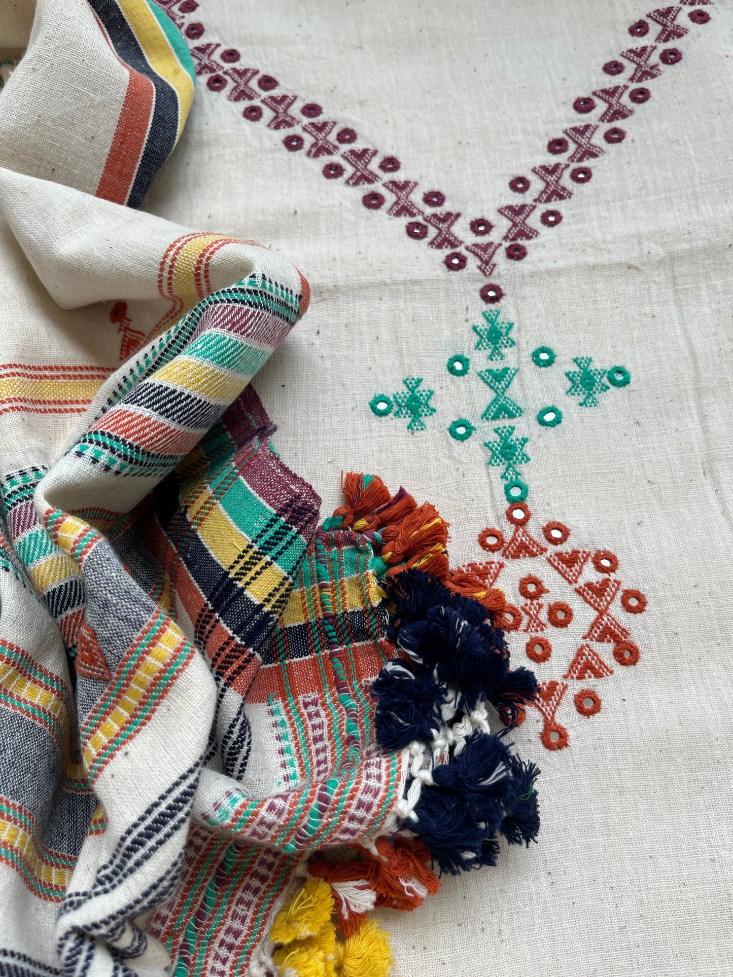 Handwoven organic kala Cotton kurta bottom dupatta (Copy)