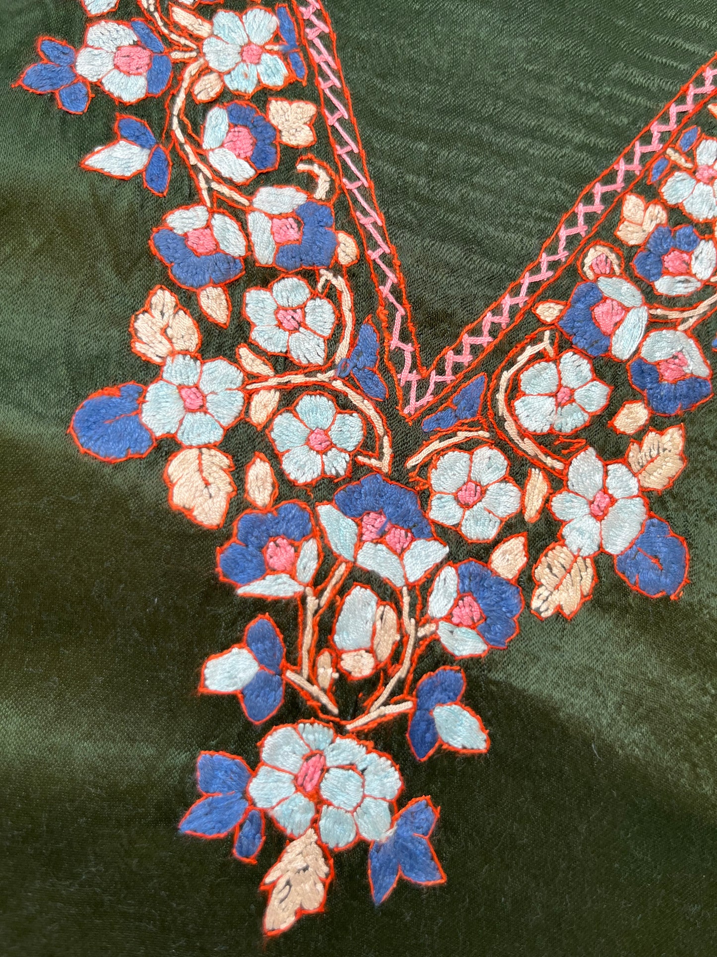 Mashru Silk kashmiri work kurta