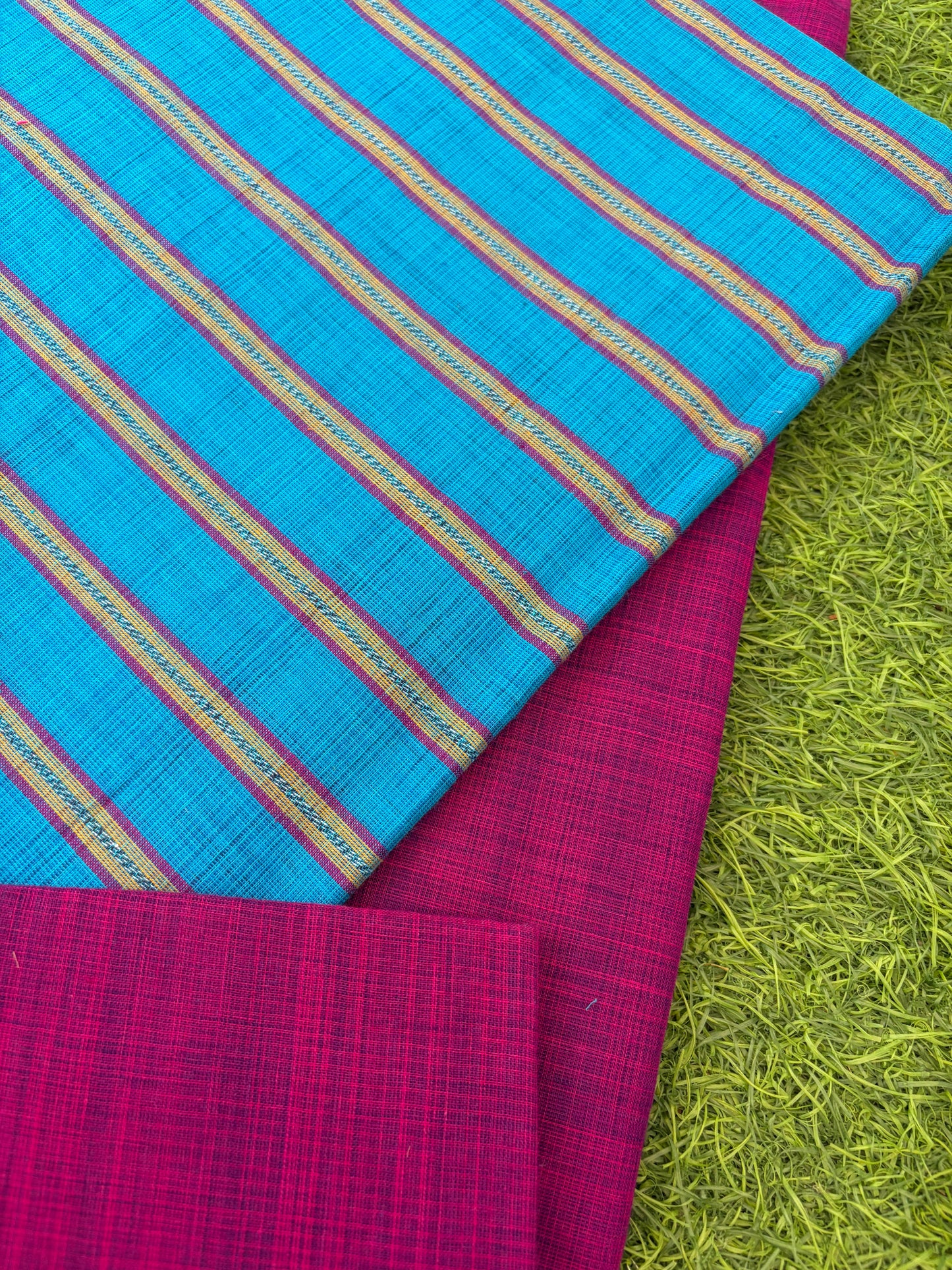 Mangalgiri Cotton 3 pc set - kurta Bottom Dupatta