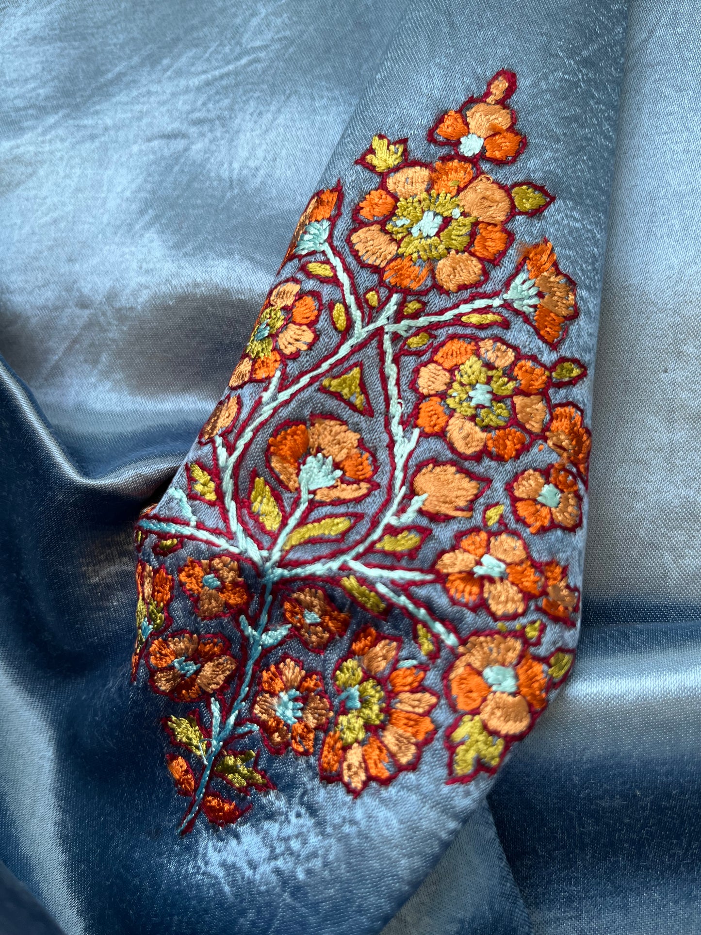 Mashru Silk kashmiri work kurta