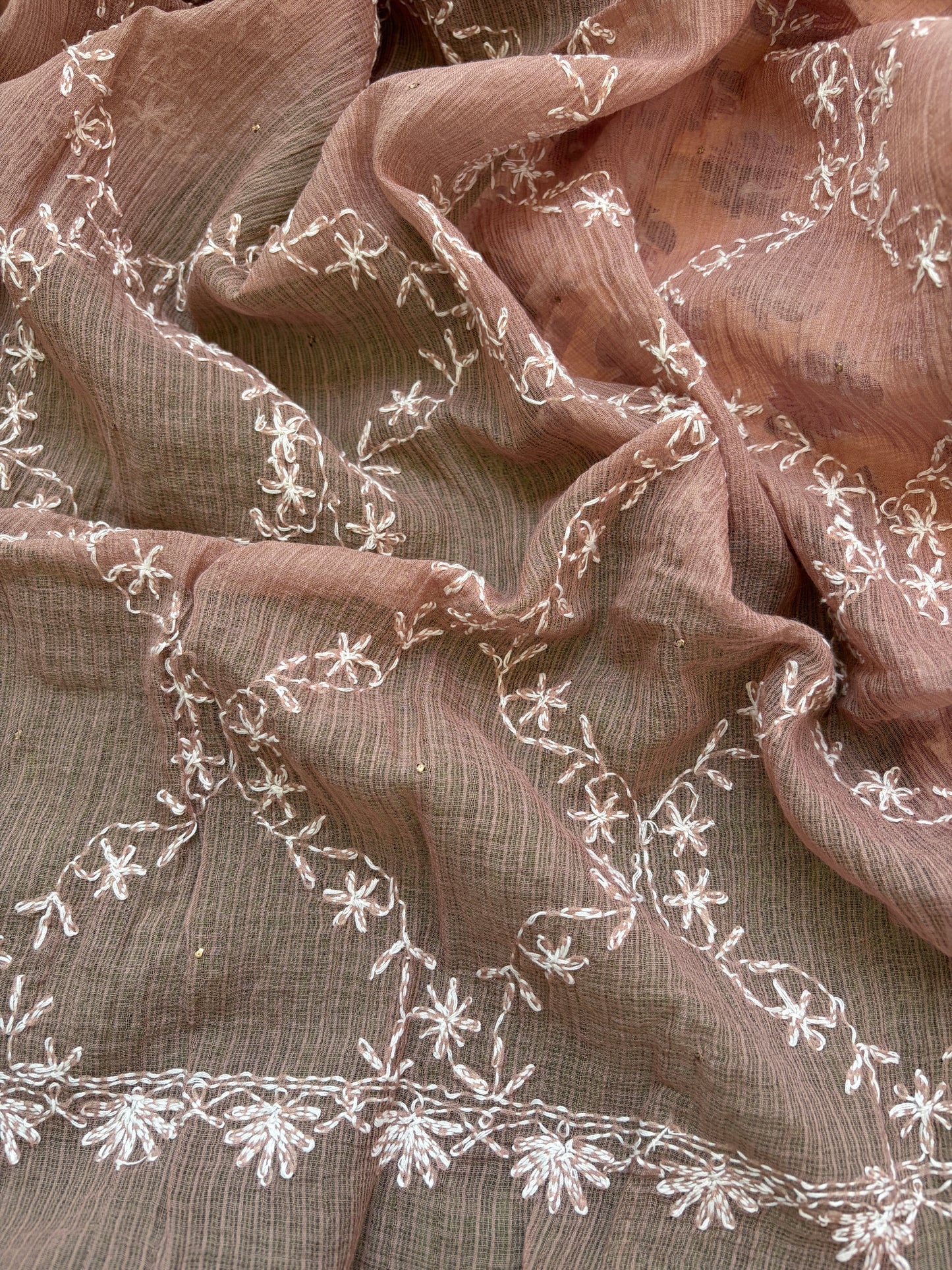 Cotton kurta bottom Kota Doria chikankari dupatta