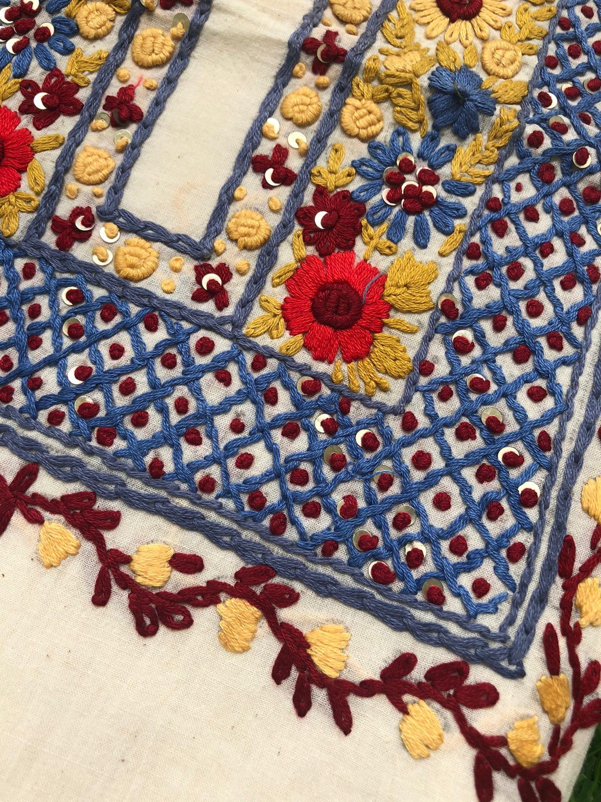 Handwoven Cotton embroidered kurta