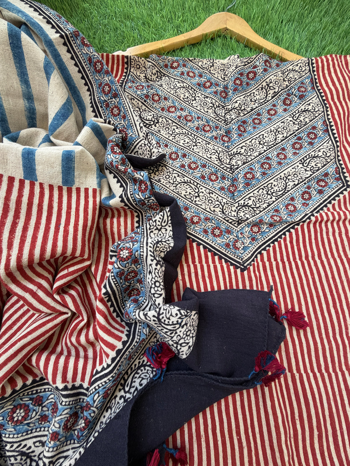 Kala cotton Ajrakh Kurta and dupatta