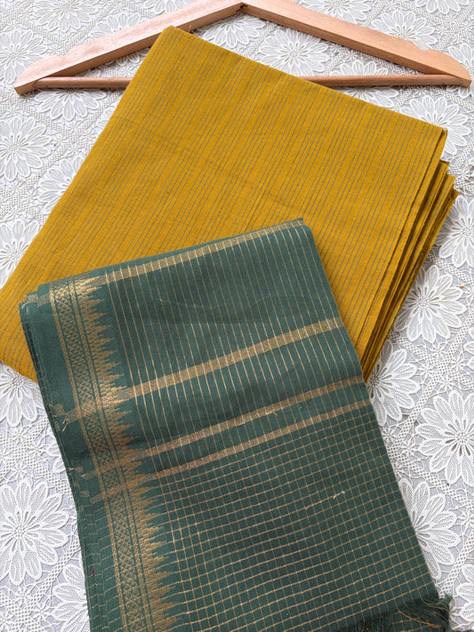 Mangalgiri Cotton 3 pc set - kurta bottom Dupatta