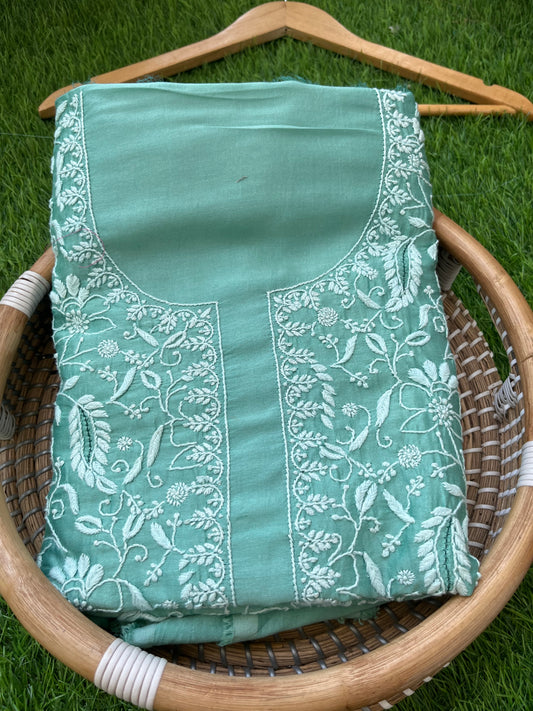 Chanderi chikankari kurta