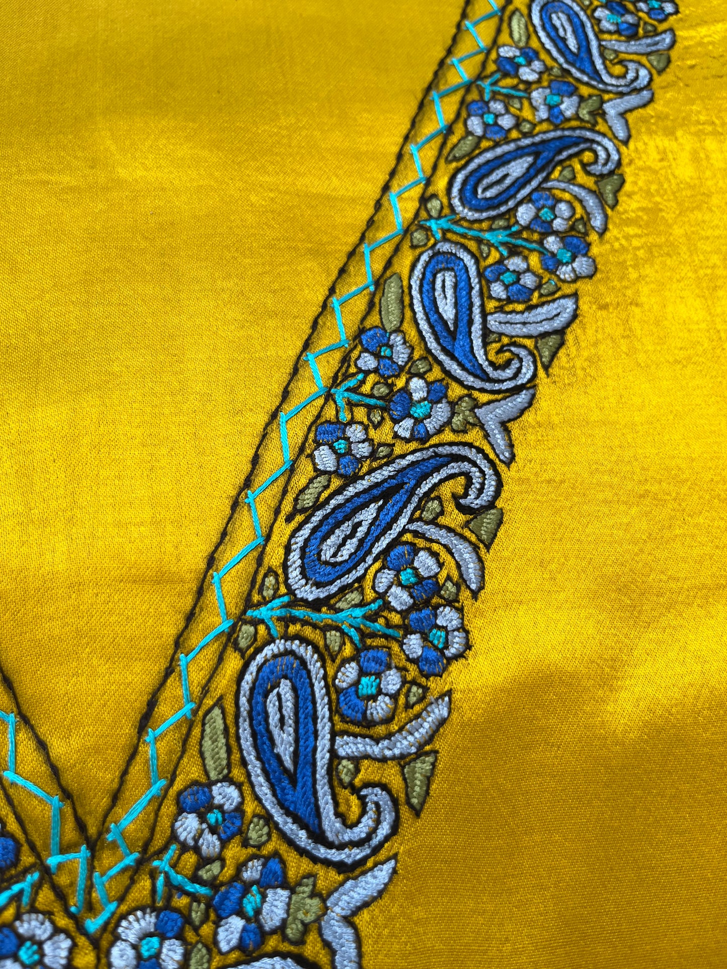 Mashru Silk kashmiri work kurta