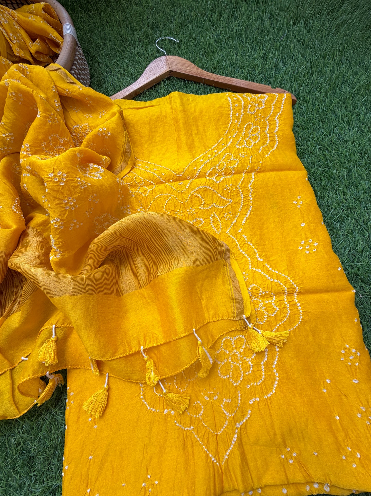 Chanderi Bandhani kurta dupatta