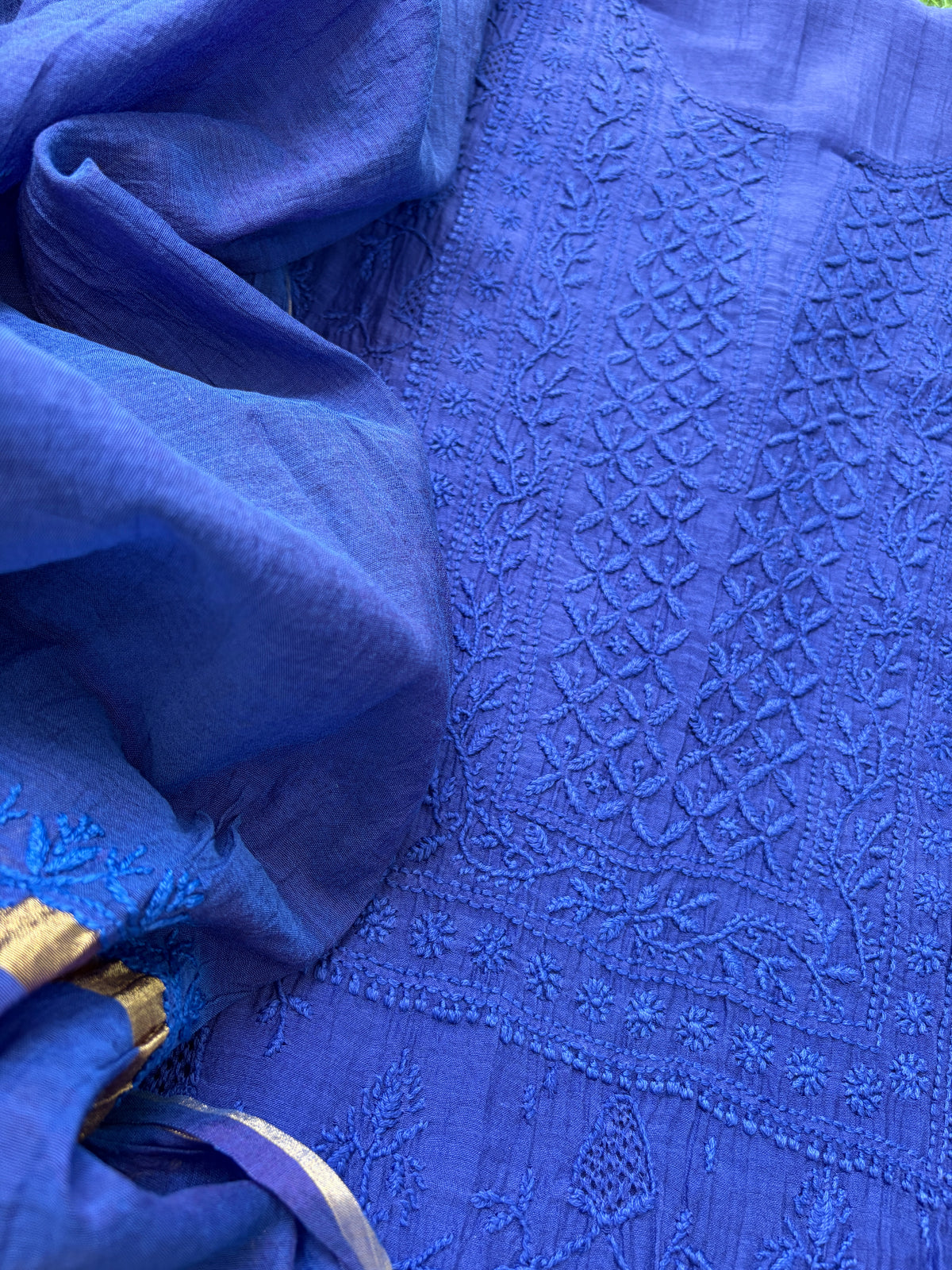 Chanderi Chikankari Kurta Dupatta