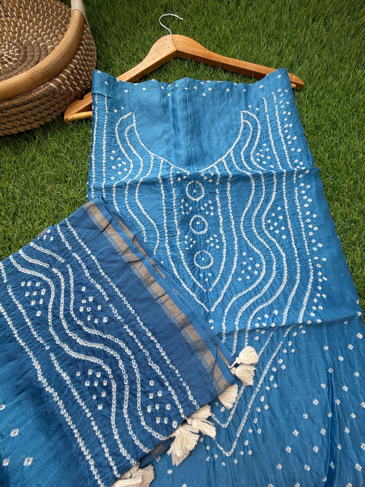 Chanderi Bandhani kurta dupatta