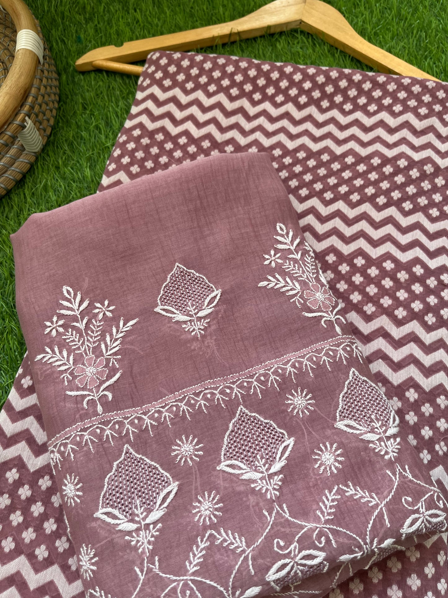 Jaamdani kurta chikankari dupatta