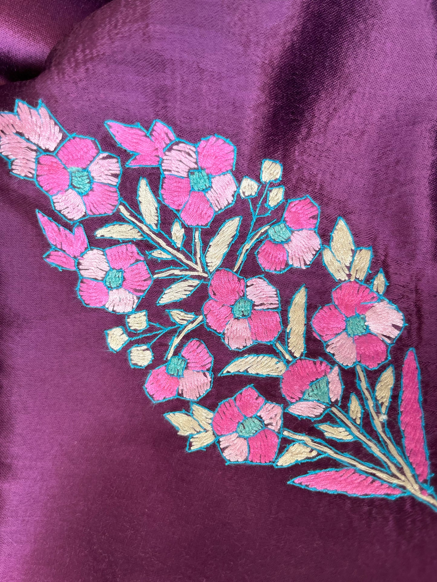 Mashru Silk kashmiri work kurta