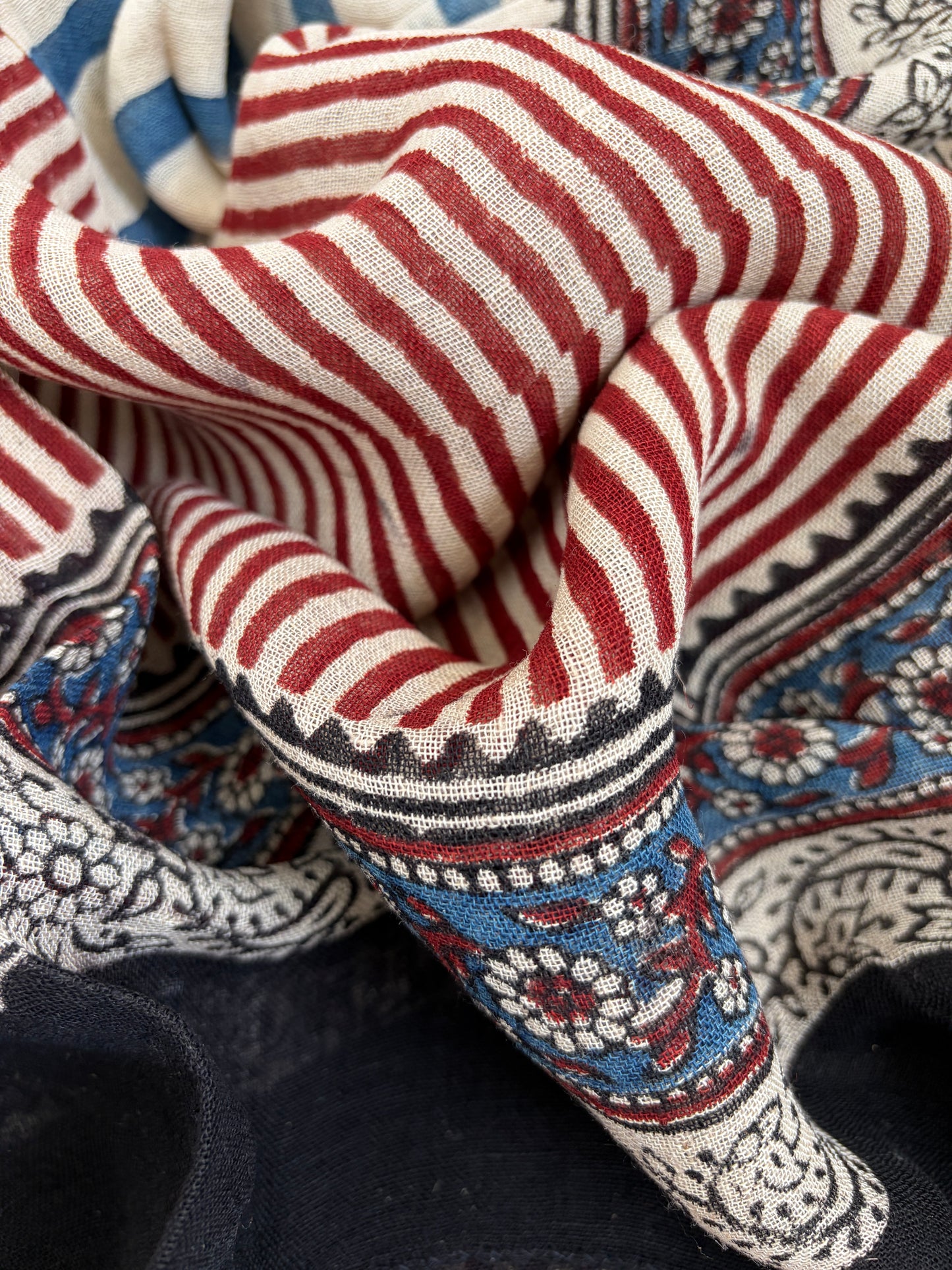 Linen Ajrakh Kurta and dupatta