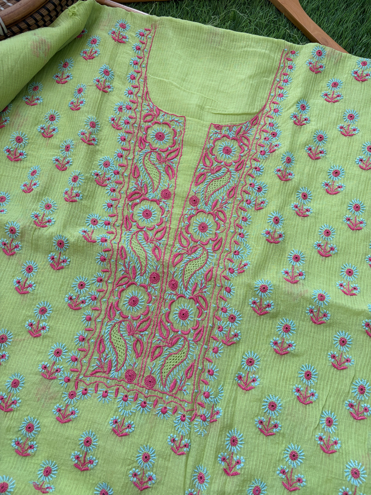 Chanderi Chikankari Kurta Dupatta