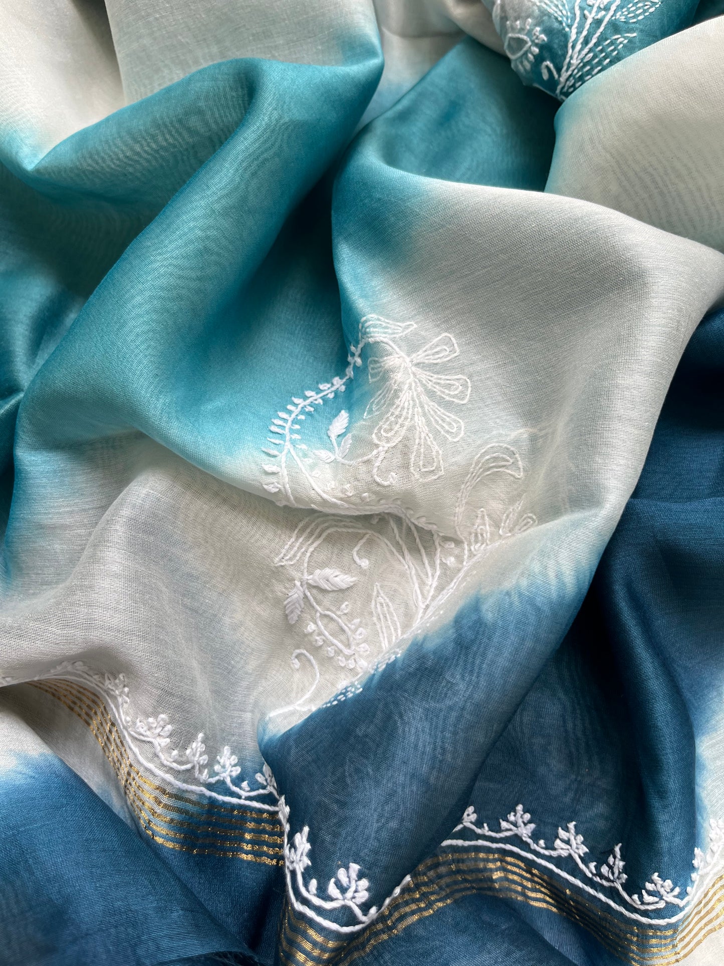 Cotton kurta bottom chikankari dupatta