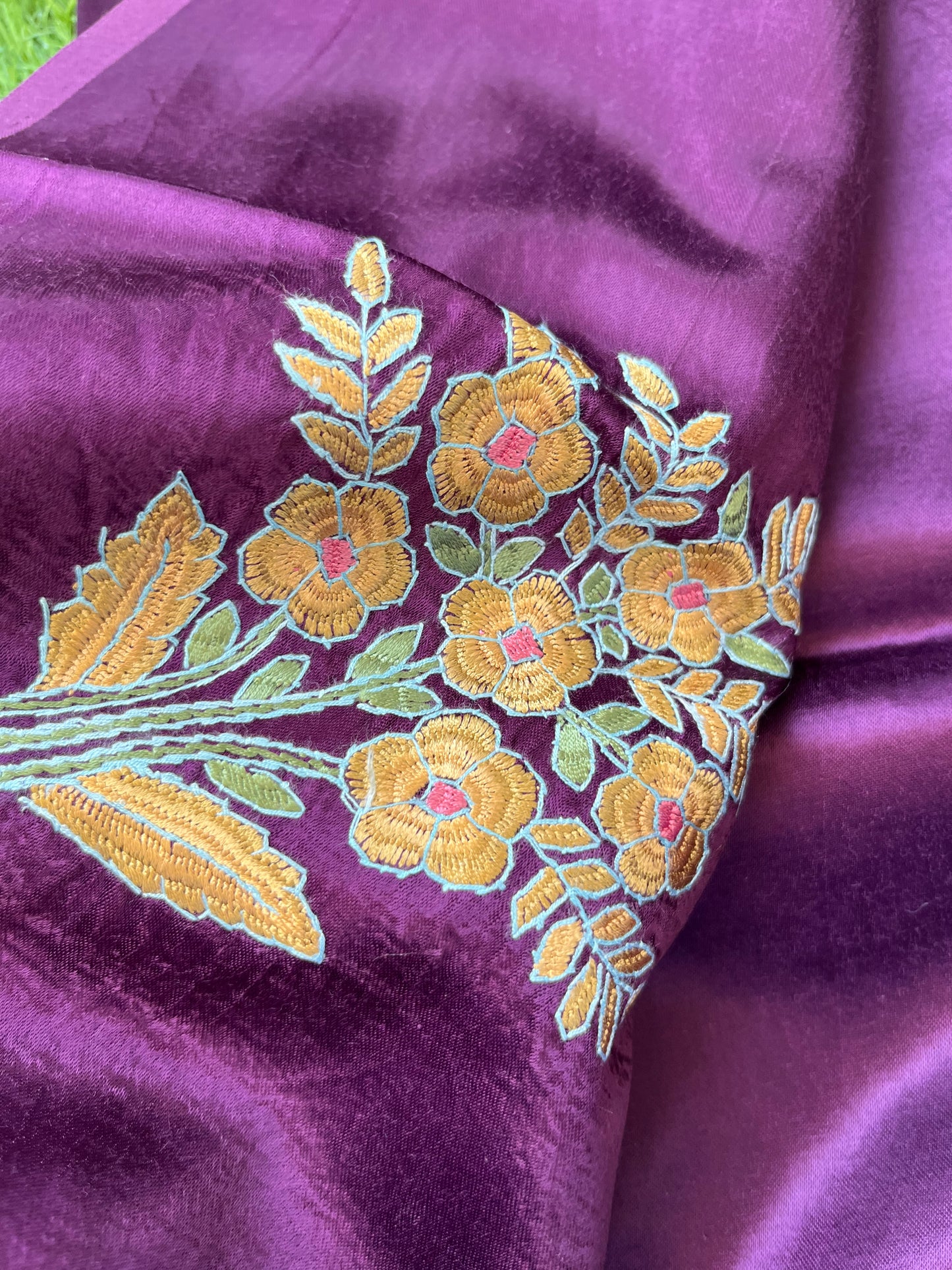 Mashru Silk kashmiri work kurta