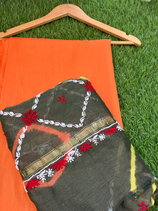 Cotton silk kurta bottom chanderi dupatta