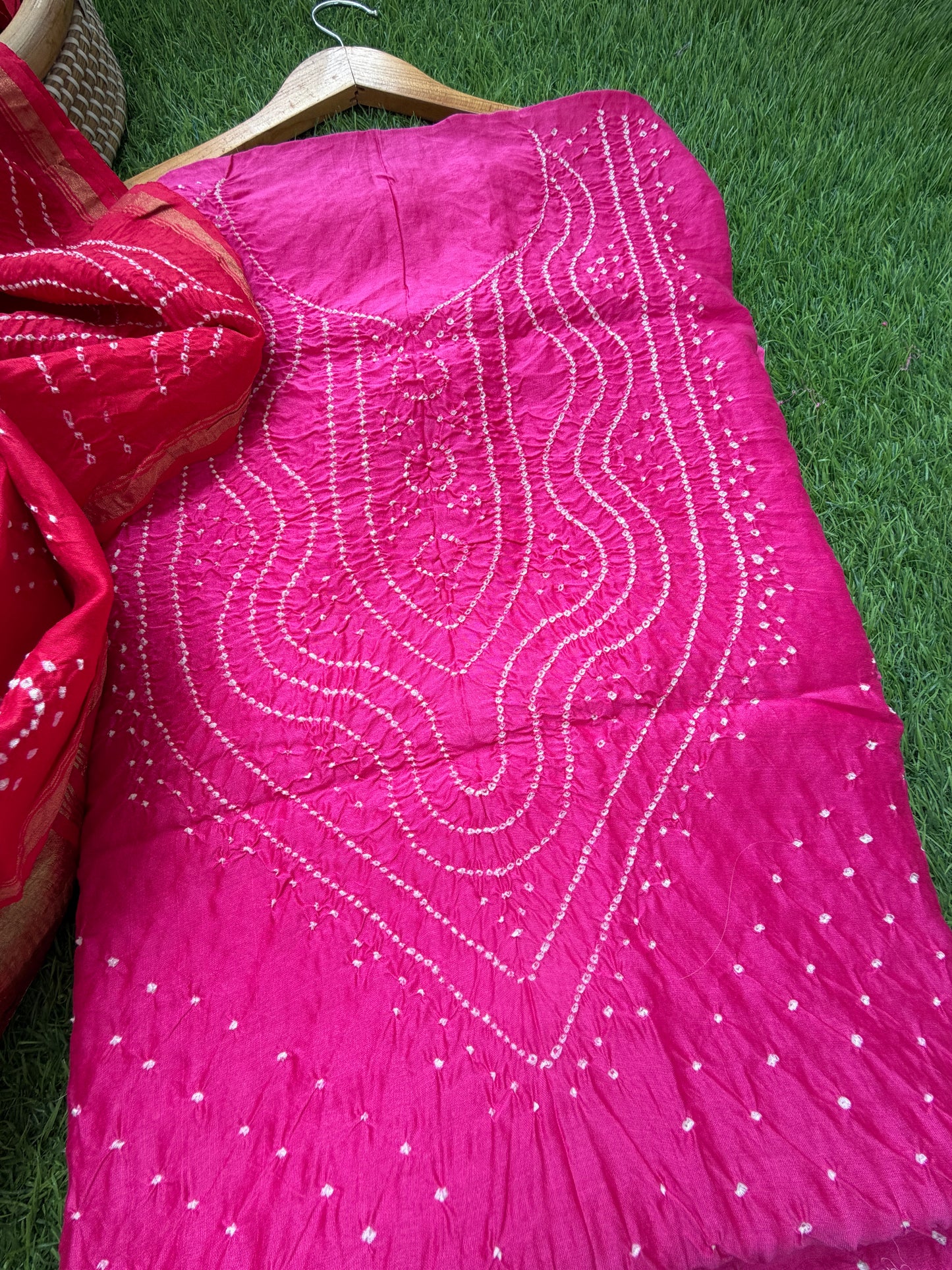 Chanderi Bandhani kurta dupatta