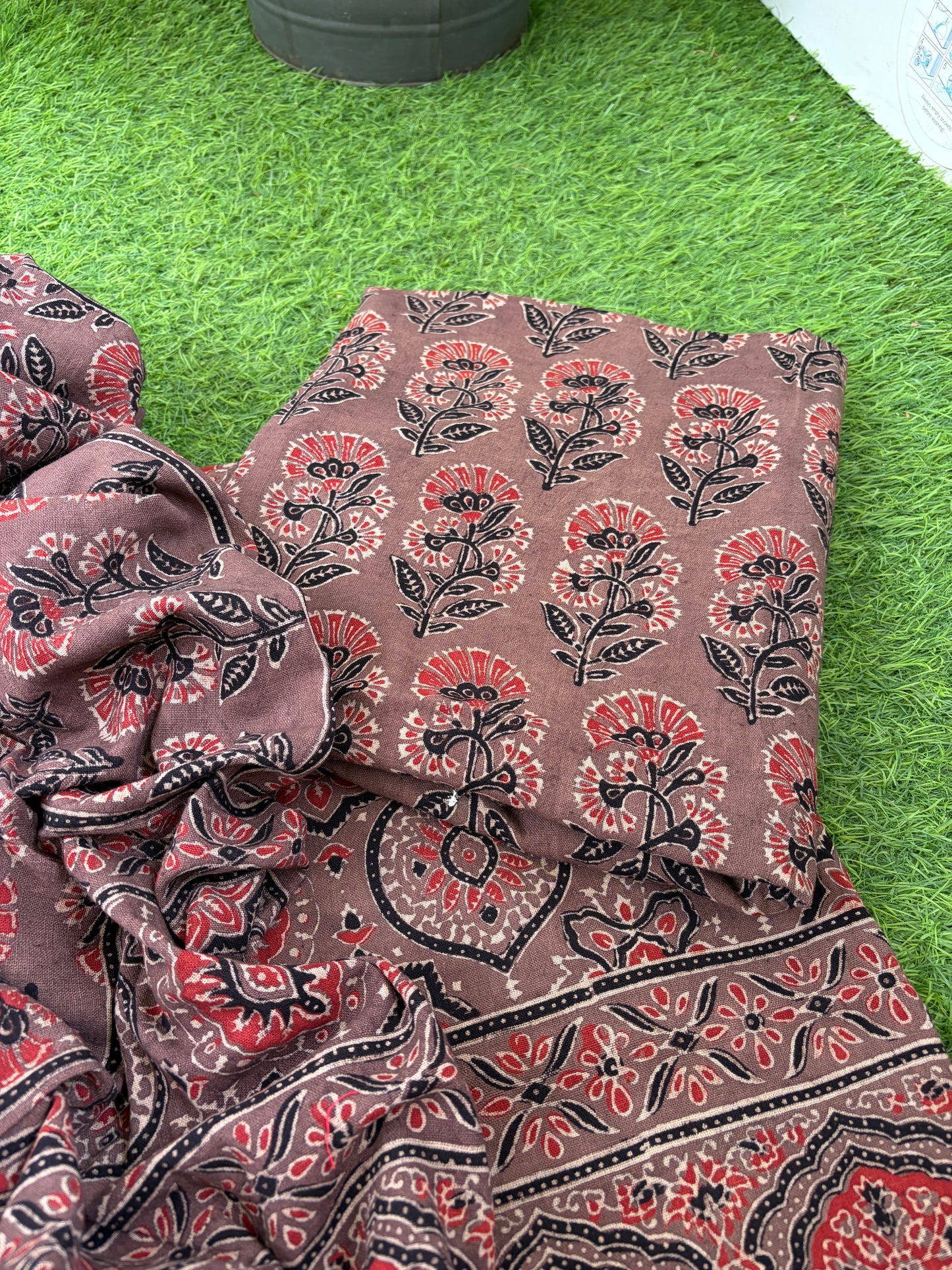 Kala Cotton Ajrakh Kurta bottom and dupatta