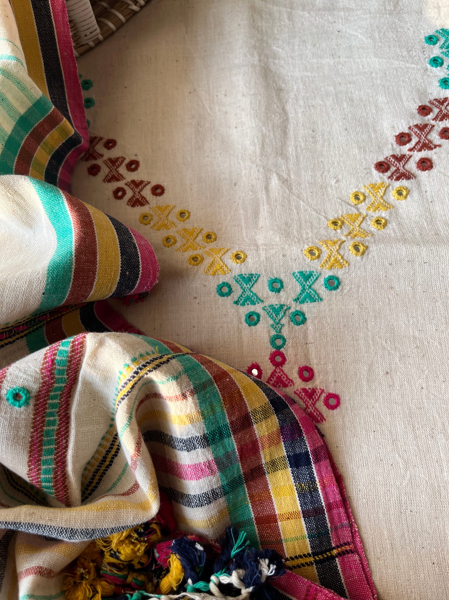 Handwoven organic kala Cotton kurta bottom dupatta