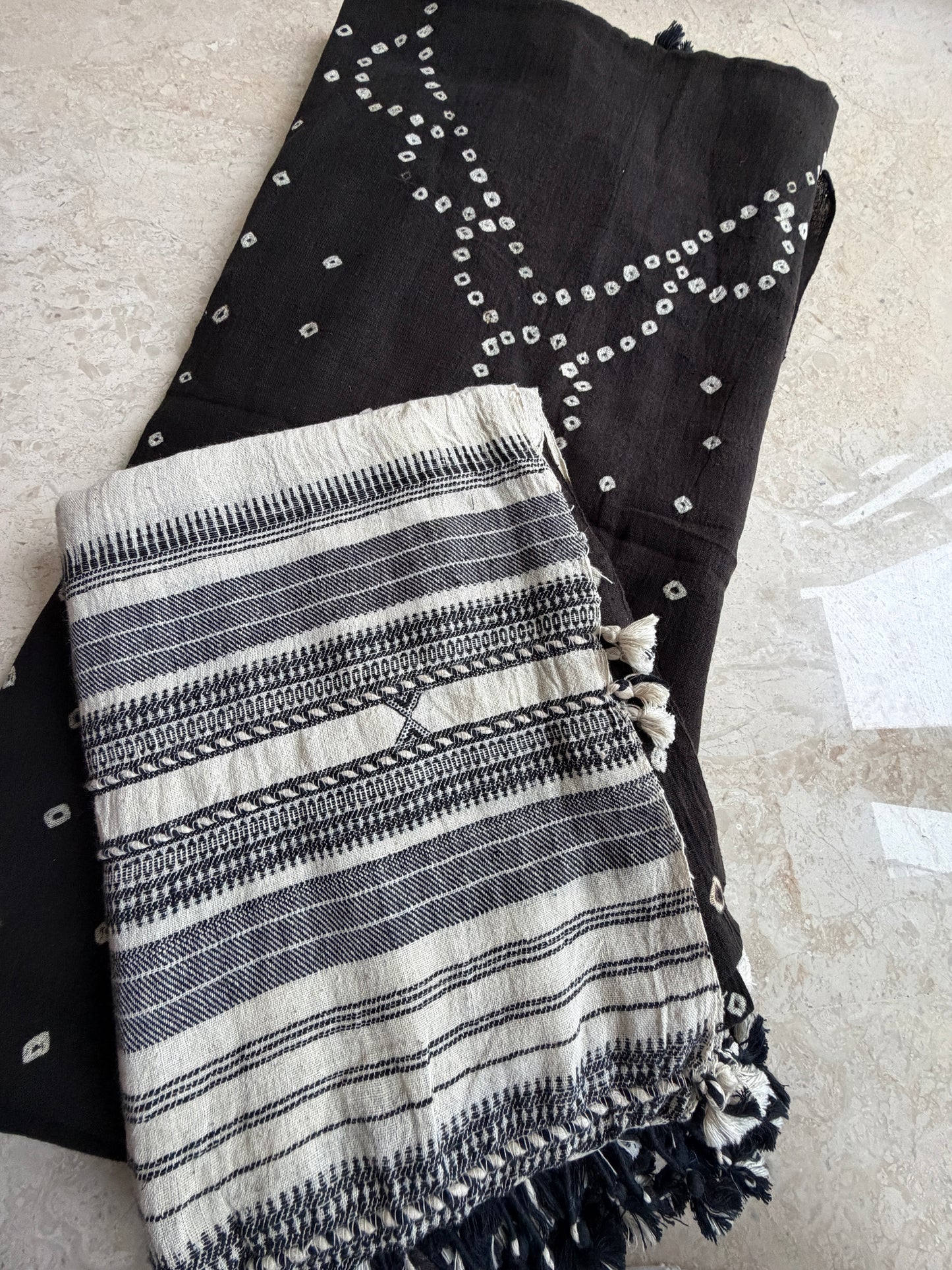 Kala Cotton bandhani Kurta bottom and dupatta