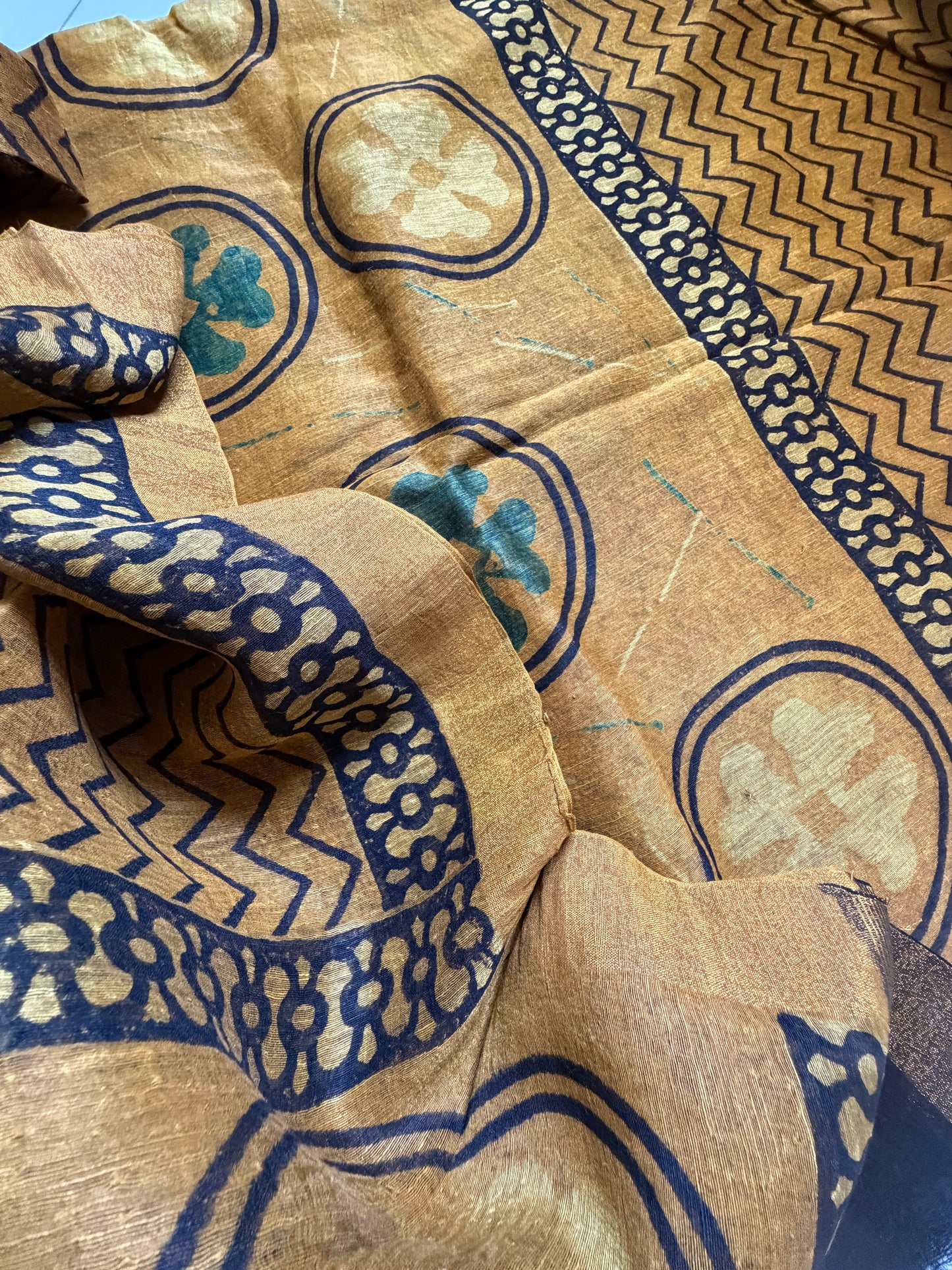 Linen Ajrakh Kurta and dupatta