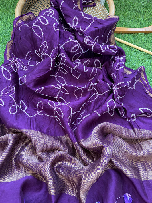 Bandhani Chanderi silk Dupatta