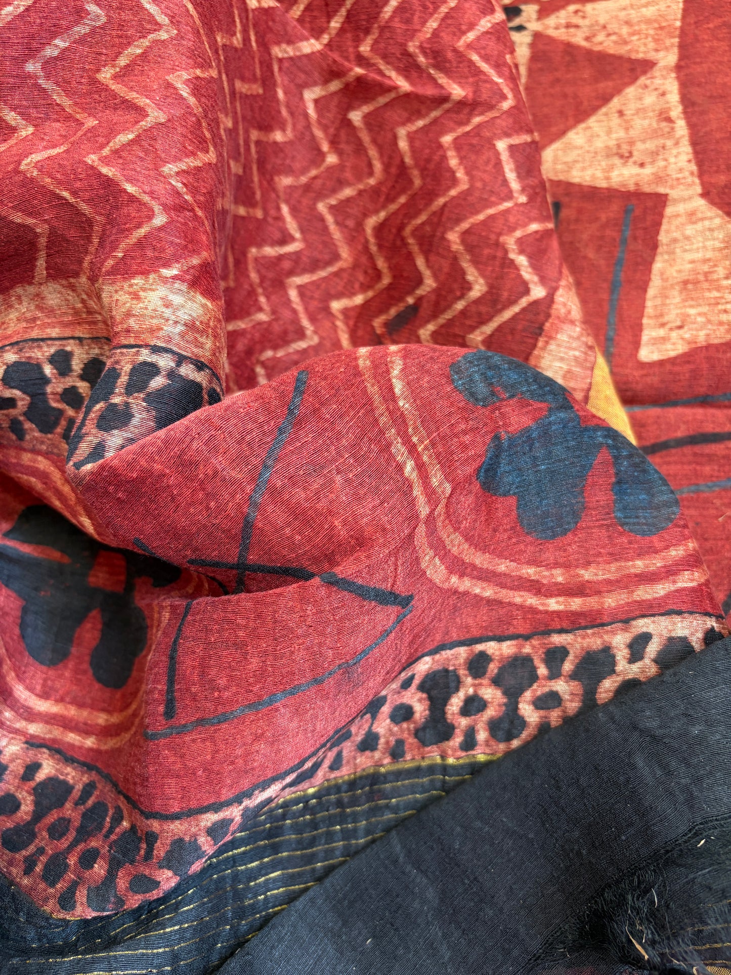 Linen Ajrakh Kurta and dupatta
