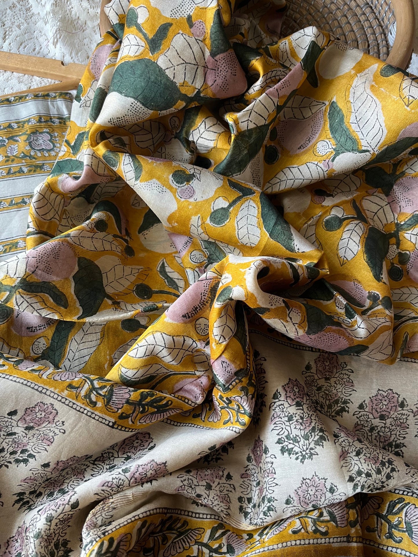 Cotton kurta bottom chanderi dupatta